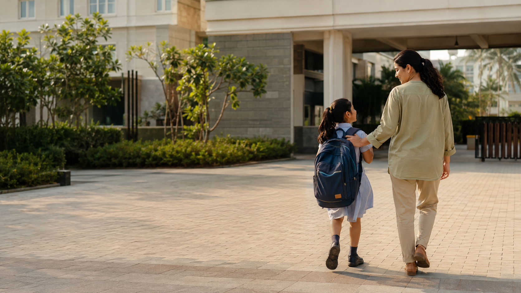 Parent and child exploring school options in Gurugram